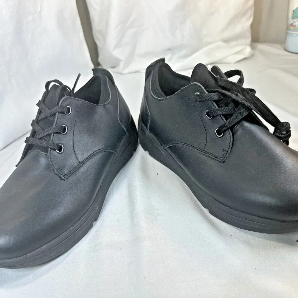 Drew Armstrong Mens 8.5 M Black Leather Orthopedic Walking Shoes 40220-14 NWT